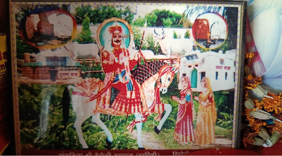 लोकदेवता मेहुजी मांगलिया का मंदिर बापिनी